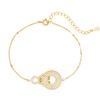 Pulsera de plata esterlina Shangying S925 moderna para combinar con todo, calcedonia blanca natural, calabaza, pulsera con hebilla de seguridad, exquisita pulsera microincrustada