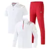 Conjunto Casual Esportivo Unissex com Top de Manga Longa e Calça Gola Alta Estampado Esportivo Casual Zíper Seda Sul-Coreana Conjunto de Três Peças