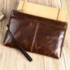 Bolso de mano Maronte de piel auténtica para hombre, informal, de piel suave, para teléfono móvil, cartera de gran capacidad.