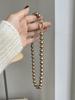 Hebilla de Anillo Maillard Moca Dorado Marrón marrón Hogar Perla Estilo Francés Collar de Moda Lujo Ligero Cadena de Lana