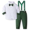 Ropa Infantil Transfronteriza, Conjuntos de Caballero para Bebés y Niños Pequeños, Adecuados para Niños Estilo Academia, Camisas de Manga Larga, Tirantes, Pantalones, Conjuntos de Ropa de Caballero
