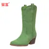 Novedad Otoño/Invierno 2026 En Stock Comercio Exterior Talla Grande Tacón Bajo Botas para Mujer WISH Botas de Cuero para Mujer Europeas Americanas