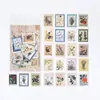 Paquete de Pegatinas de Sellos Momo Serie Museo Filatélico Diario de Plantas Vintage Pegatinas Decorativas DIY 6 Diseños para Elegir