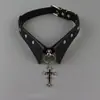 Set de Joyería de Azúcar Extraño Original Hecho a Mano Collar Falso Gargantilla de Cruz collar Cruz Gótico Oscuro Remache