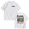 Camiseta Gráfica Logo Arco-Íris Abertura Câmera Kodak Masculina Algodão Vintage Street Preta 2026 Nova