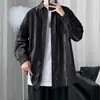 Camisa de outono de manga comprida estilo americano para homens, moderna e descolada estilo coreano, estilo nicho de Hong Kong, camisa floral de corte solto, dropshipping disponível