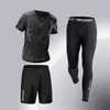 Ropa Deportiva Transfronteriza para Hombre Traje Deportivo Mallas de Secado Rápido Alta Elasticidad Entrenamiento de Carrera Ropa para Baloncesto Carrera Matutina Primavera y Otoño