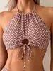 Bikini Sexy de Verano Europeo y Americano para Mujer, Braguita Sexy Triangular, Traje de Baño Sexy de Dos Piezas con Tirantes Finos y Lazo