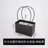 Arreglo floral cesta pequeña caja de flores de mano cesta de flores bolso de mano macaron bolsa de flores frescas bolsa de papel floristería en stock