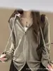 Sudadera con capucha estilo coreano, corte relajado, color café, prenda exterior para mujer, ligera, nueva colección principios de otoño 2026, cárdigan holgado, top de manga larga