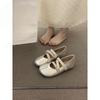 Zapatos Mary Jane Rojos con Aumento Interno de Altura para Mujer, Adecuados para Combinar con Faldas, Zapatos de Ballet, Patas de Cerdo, Primavera y Otoño 2025