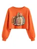 Rugby Abóbora Folha de Bordo Amazon Wish Estação Independente Moda Casual Divertido Moletom Cropped Curto Feminino