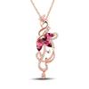 Colar de Prata Japonês e Coreano Feminino Pingente de Prata Pingente de Folha Pingente de Rubi Ouro Rosa 18K Jóias de Prata