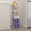 Estante de Almacenamiento de Cocina con Ruedas, Carro de Almacenamiento de Snacks Multicapa Removible de Pie, Gabinete de Almacenamiento Doméstico Estrecho para Ranuras