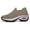 Zapatos Mecedores de Altura Interna para Mujer Transfronterizos 2025 Primavera Nuevos Zapatos de Malla Voladora Slip-on Cómodos Casuales