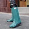 Sapatos de chuva transfronteiriços novos proteção do trabalho sola grossa 45CM extra altos masculinos resistentes ao desgaste antiderrapantes impermeáveis tubo longo sapatos d'água canteiro de obras