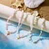 Joyería Transfronteriza Europea y Americana Verano Dopamina Dulce Collar de Mariposas de Grava Estilo Vacacional para Mujer Collar de Cuentas Combinable