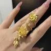 Anillo de Peonía Único y Elegante, Diseño Nuevo, Elegante Anillo Floral, Anillo Estilo Chino para Dedo Índice de Mujer, Anillo de Lujo Ligero y Elegante