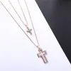 Corrente para Suéter Outono e Inverno Versátil Moda Corrente de Camada Dupla Dois em Um Elegante Longa Combinada Destacável Colar Atacado em Estoque