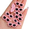 Acessórios para óculos de sol redondos de acrílico com tema de amor, joias artesanais DIY, acessórios para olhos de bonecos de pelúcia