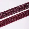Cuentas redondas de granate color vino tinto natural, cuentas de cristal de granate púrpura semiterminadas, cuentas sueltas para pulsera DIY, cuentas espaciadoras, venta al por mayor
