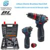 Furadeira manual elétrica sem escovas de bateria de lítio, chave de fenda elétrica multifuncional para uso doméstico, pequena pistola de aço a bateria de lítio, chave cruzada para ferramentas elétricas de comércio exterior