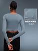 Outono Novos Esportes Camiseta de manga comprida com almofada no peito Curta Corrida Ao Ar Livre Slim Yoga Top Feminino S2032