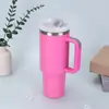 Taza de Hielo de Acero Inoxidable de Segunda Generación Transfronteriza de 40 oz con Asa Portátil, Pajilla, Termo, Taza para Coche al Aire Libre
