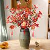 Flor de simulación de fruta de otoño baya roja estilo chino nuevo sala de estar mesa de comedor planta Gaulteria fruta de la fortuna arreglo de flores secas decoración de ramo