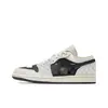 Zapatillas de baloncesto AJ1 originales de caña baja en color azul marino, unisex, zapatillas deportivas de estilo retro, tenis casuales, hechas con piel de flor