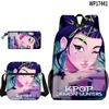 Set de Tres Piezas de Mochila, Estuche y Bolso de Hombro para Niña con Estampado, Temática de Película Transfronteriza, Nuevo