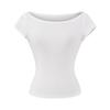 Atacado Exportação Transfronteiriça Roupas Femininas 2025 Verão Estilo Europeu e Americano Casual Cor Pura Manga Curta Camiseta Blusas para Mulheres Z625256