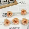 Cabezas de flores de rosa mini simuladas de 4 cm, tocados florales, guirnaldas, accesorios de decoración para horquillas, materiales hechos a mano para manualidades, capullos de flores