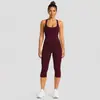 Conjunto de Colete Esportivo Transfronteiriço para Mulheres, Top Nadador, Calça Capri de Yoga de Secagem Rápida, Conjunto para Corrida ao Ar Livre e Fitness