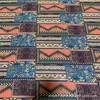 Tela Estampada de Algodón y Lino Estilo Étnico Ola Cuadrada Tela Bohemia Cojín de Lijiang Mantel Falda de Lino