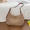 Bolso de Gran Capacidad para Mujer, Nuevo Bolso de Hombro de Paja Tejido a Mano de Tendencia Primavera y Verano para Vacaciones en la Playa, Bolso Cruzado
