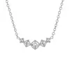 Collar de Acero de Titanio con Sonrisa de 5 Diamantes Estilo Japonés para Mujer, Moda Estilo Ins, Sencillo y Elegante, Cadena para Clavícula Versátil de Gama Alta de Nicho