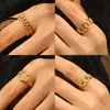 Estilo Ins Europeo y Americano Nueva Moda Anillo con Forma de Corazón de Acero Inoxidable Forma Especial Chapado en Oro Real Anillo Ajustable de Boca Viva Joyería