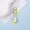 Chaveiro Pingente Cor de Doce Transparente com Glitter Coração e Contas Acessório DIY Decoração de Bolsa Personalizada
