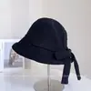 Sombrero Cubo de Moda Versátil con Lazo de Borde Enrollado para Mujer, Sombrero de Tela Elegante y Versátil para el Sol de Otoño