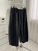 Calça Lã Cinza Escuro Barra Curva Petite Magrinha Casual Versátil Cropped Estilo Vovó para Outono e Inverno 25