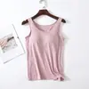 Camisola Modal con Almohadilla en el Pecho Sin Anillo de Acero Ropa Interior Camiseta Base para Mujer Copa Top Interior de Una Pieza BRA-T