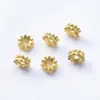 Base de Flor Color Conservante Chapada en Oro 6/8mm Separador de Flor de Loto Tridimensional Joyería DIY Pulsera Collar Cuerda Trenzada Accesorios de Cuentas