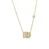 Cadena Clavicular Elegante para Mujer con Baño de Oro Real y Circonita Microincrustada, Collar de Cintura Pequeña de Concha Natural de Gama Alta, Cadena para el Cuello Versátil