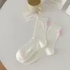 Meias Meia-Perna Femininas Meias Finas de Algodão Verão Laço Miu Preto e Branco Lolita Sapatos Pequenos de Couro Meias de Pelo