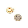 Acessório Botão Minimalista Estilo Ins Rosto Sorridente com Strass para Gola de Camisa DIY, Acessório Versátil de Botão de Punho de Roupa Destacável em Liga de Zinco