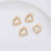 Preservación del Color Oro de 14 Quilates Zirconio Colgante Largo de Marco Redondo Collar Anillo de Pitón Pendientes Colgante Colgante de Joyería DIY