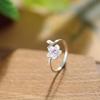 Anel de combinação simples estilo coreano, joia de mão para estudantes, coroa, retrô, ajustável, fashion, presente de personalidade, diamante