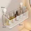Estante con ventosa para baño, inodoro, montado en la pared, sin taladro, lavabo, caja de almacenamiento de pared para cosméticos