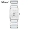 Reloj popular cuadrado para parejas CHENXI Luz de la Mañana, relojes para mujer y hombre al por mayor, suministro de reloj de comercio exterior transfronterizo de oro cerámico